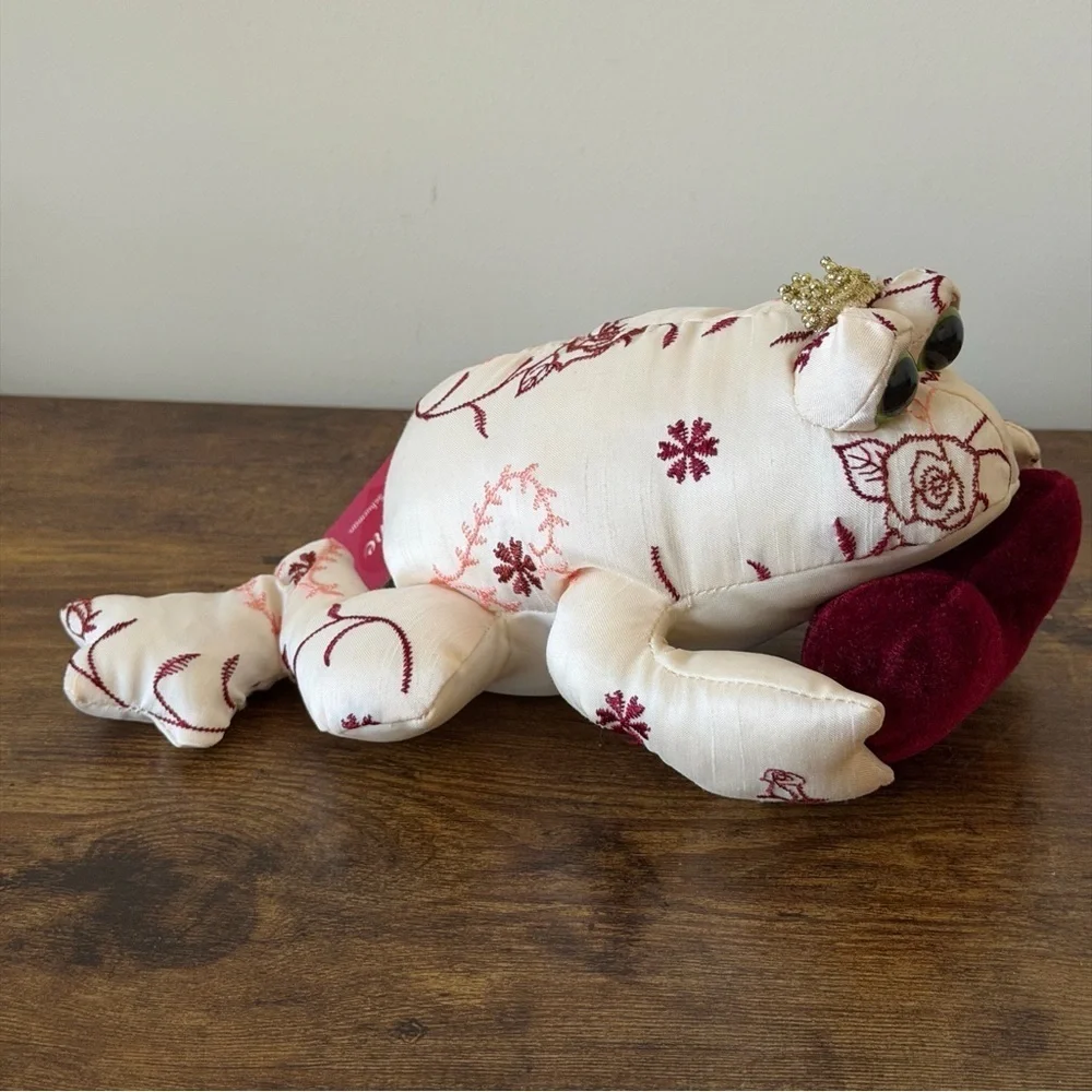 Vintage Marcel Shurman Frog Prince Plush Embroidered with Velvet Heart